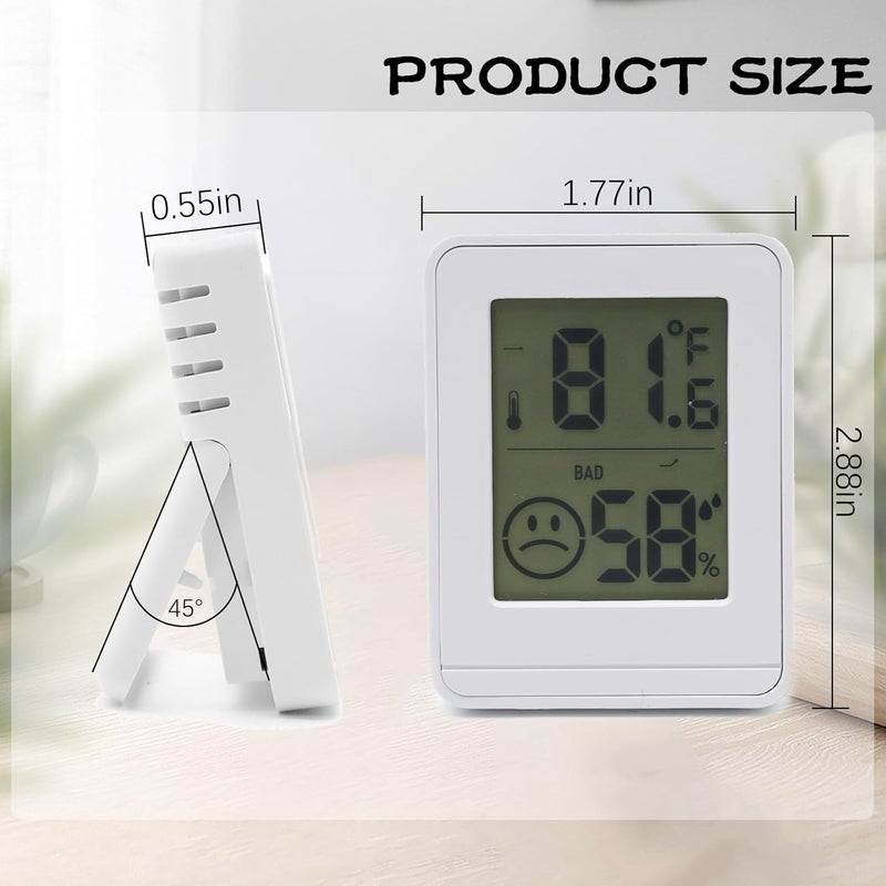UPSIME 2 PCS Home Indoor Hygrometer, Mini Indoor Thermometer, Temperature and Humidity Monitor, Reptile Thermometer - Houses, Greenhouses,Baby Room,Office, Incubator - Image 2